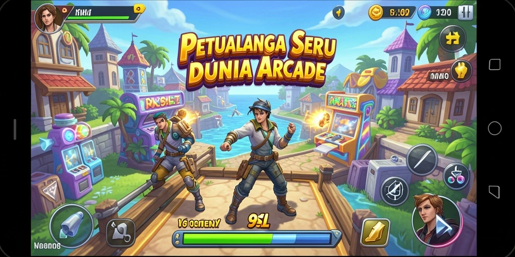 Tampilan menakjubkan dari gameplay Arcade 9SL yang penuh aksi.