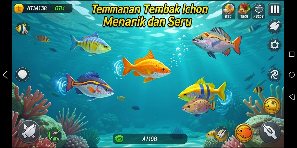 Screenshot gameplay seru dalam game Tembak Ikan ATM138.