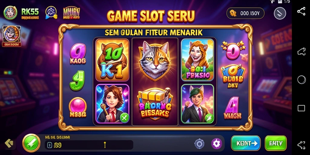 Tampilan gameplay yang menarik dari RK55 dengan variasi slot yang memukau.