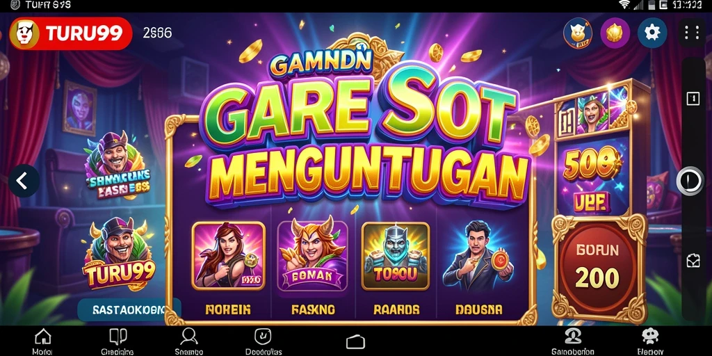 Tangkapan layar utama TURU99 dengan gameplay Slot yang menegangkan.